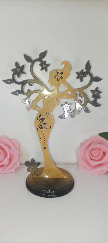 femme fleur support à bijoux
