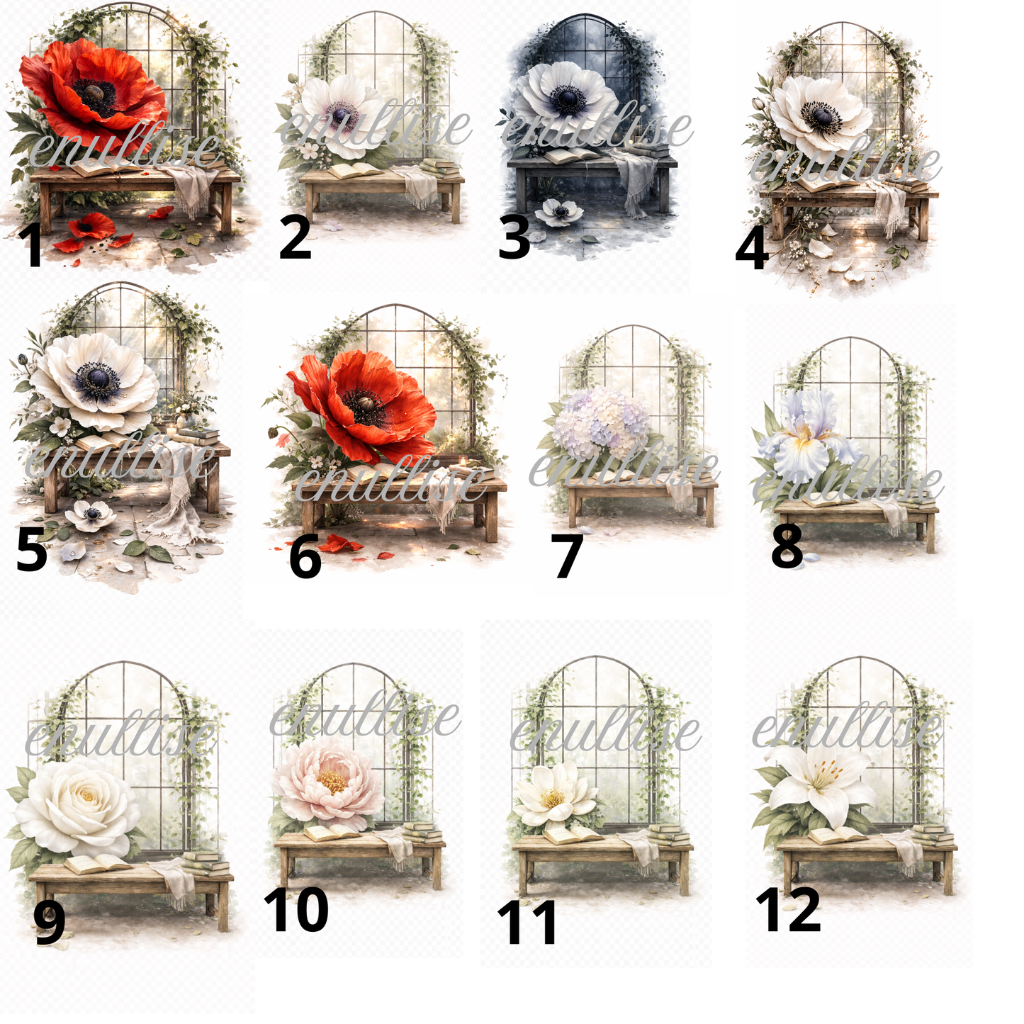 bancs et fleurs
