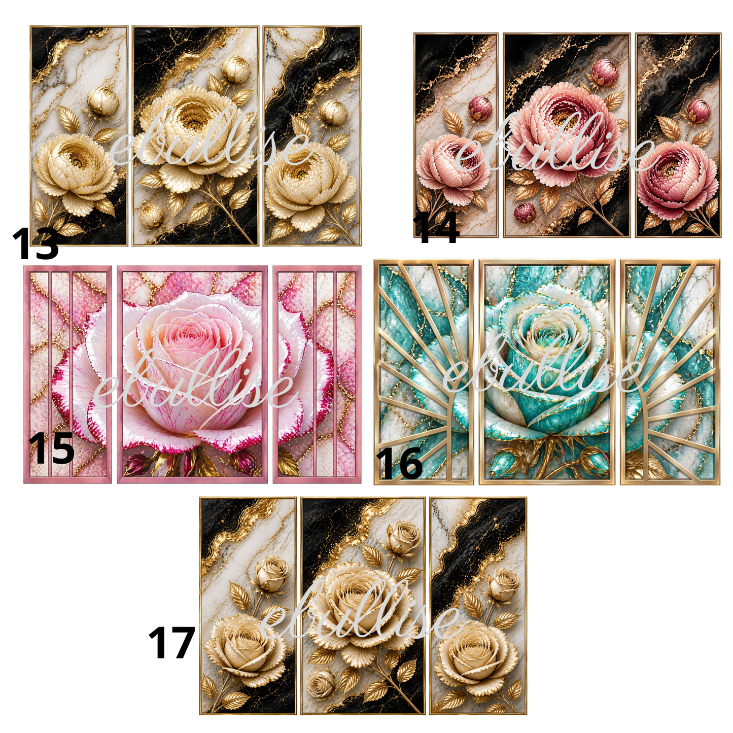 triptyques fleuris