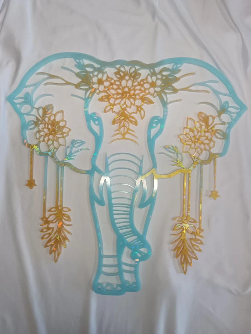 éléphant mural holographique