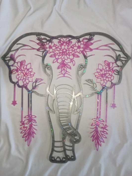 éléphant mural holographique