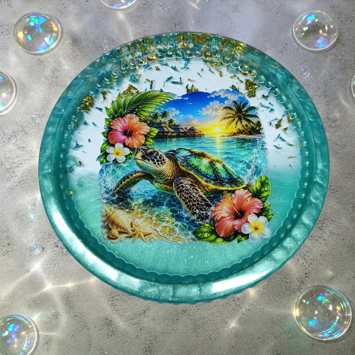 petit plateau rond bulles