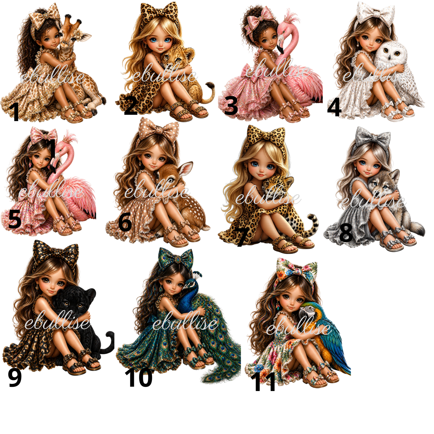 petites filles animaux sauvages