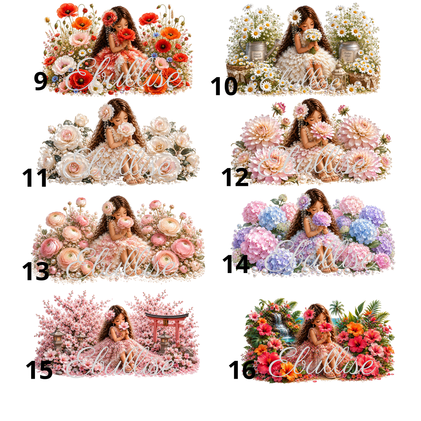 filles fleurs