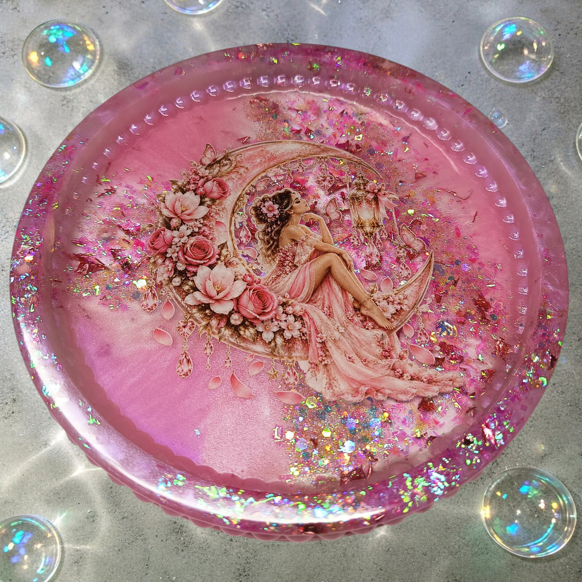 petit plateau rond bulles