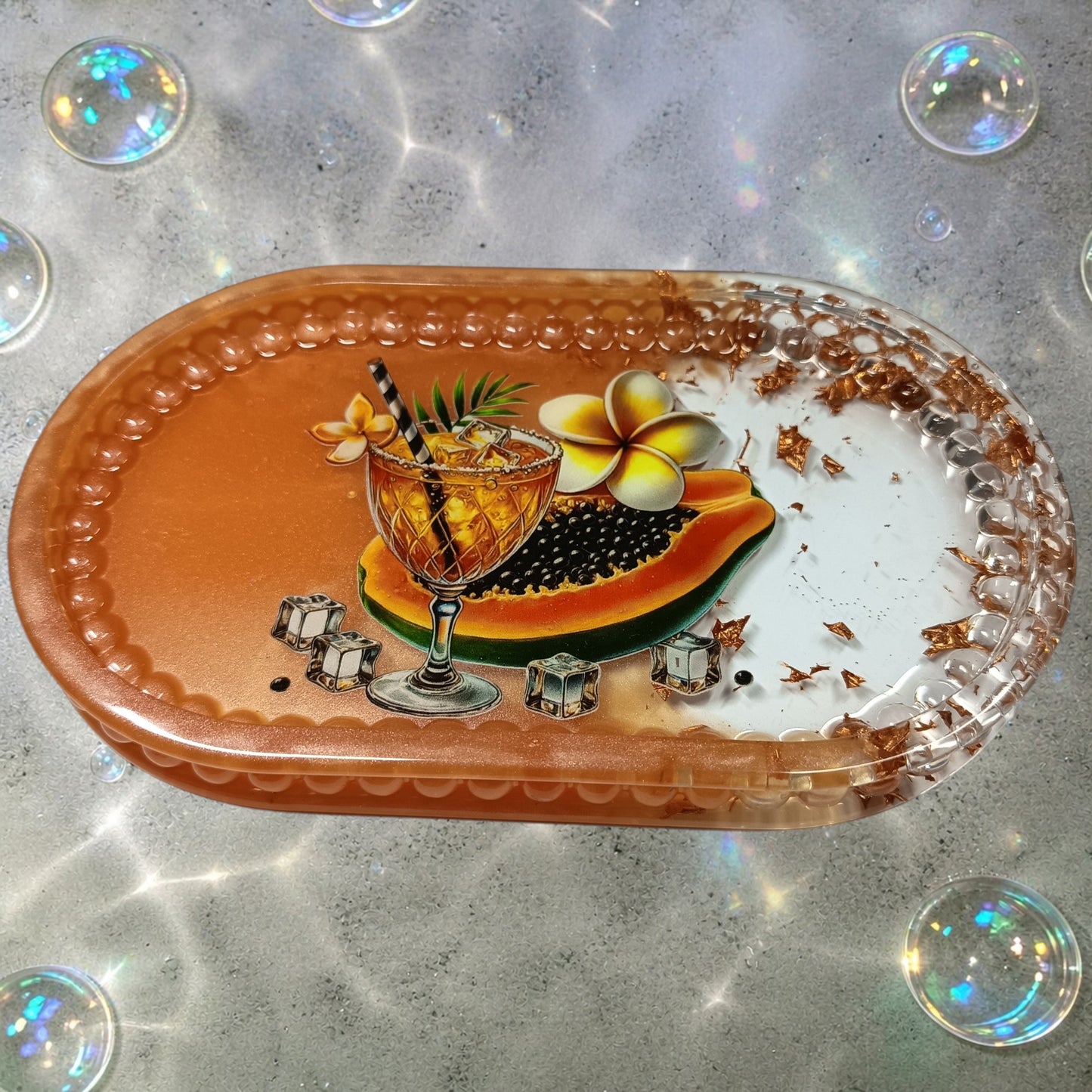 petit plateau ovale petites bulles